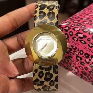 Betsey Johnson Leopard Strap Watch